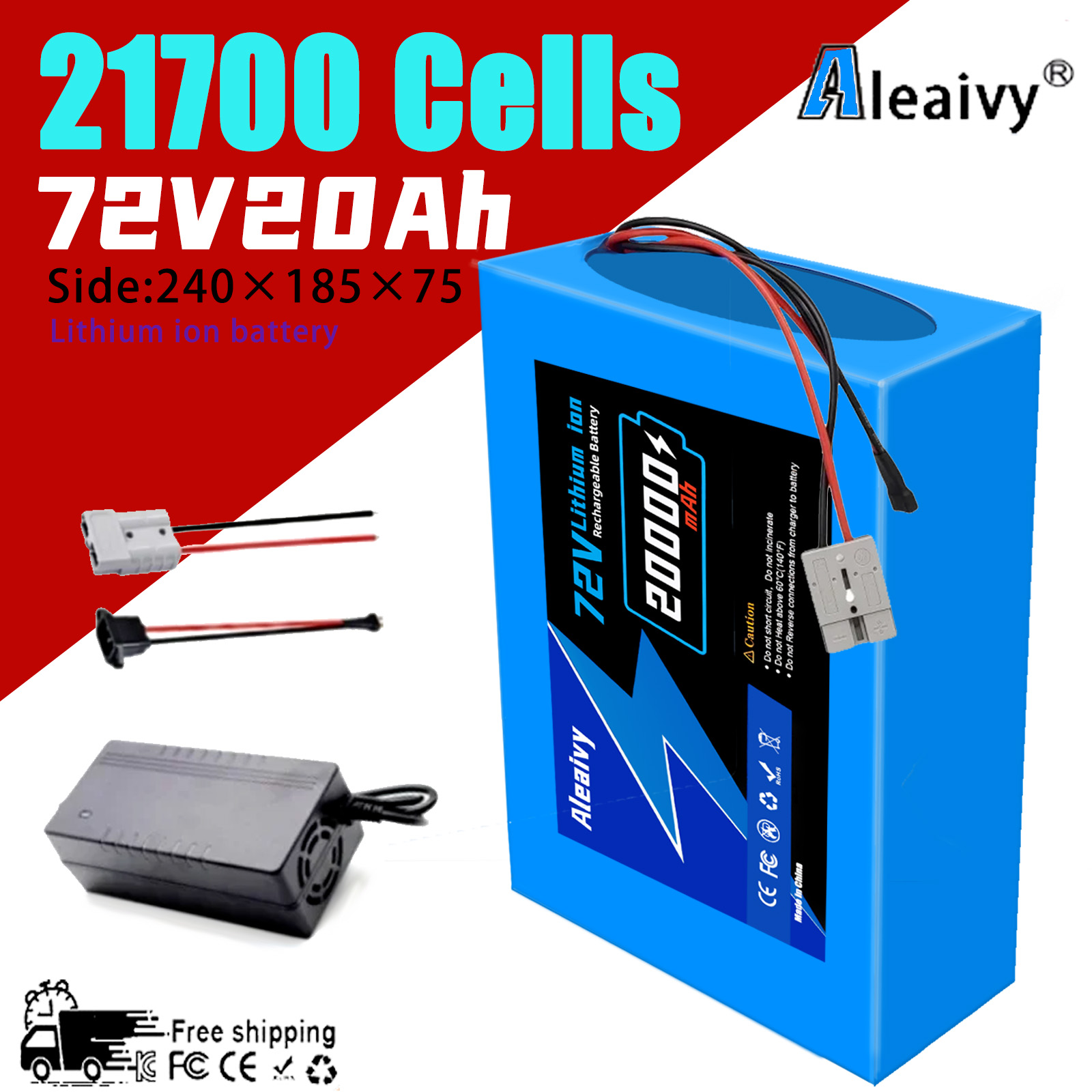 60V 30Ah Electric Scooter Battery - Aleaviy 72V 20Ah Bike Lithium Battery