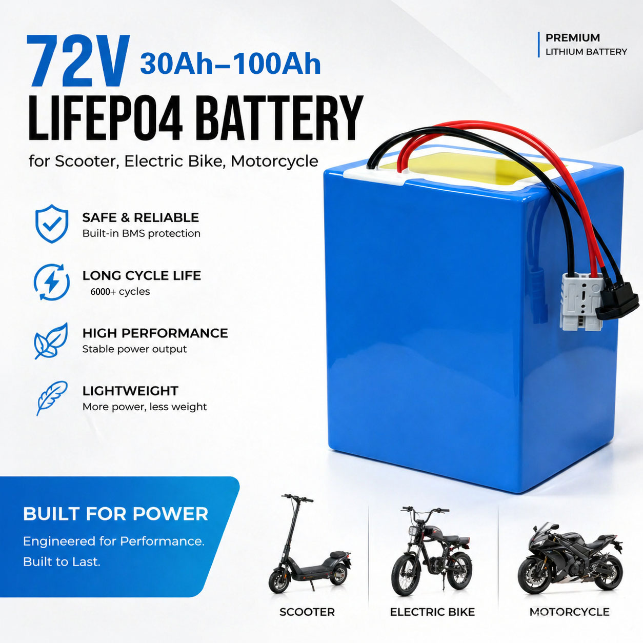 Lithium LiFePO4 72V 50Ah 60Ah  - 72V 60Ah Lifepo4 Battery Pack recension och pris