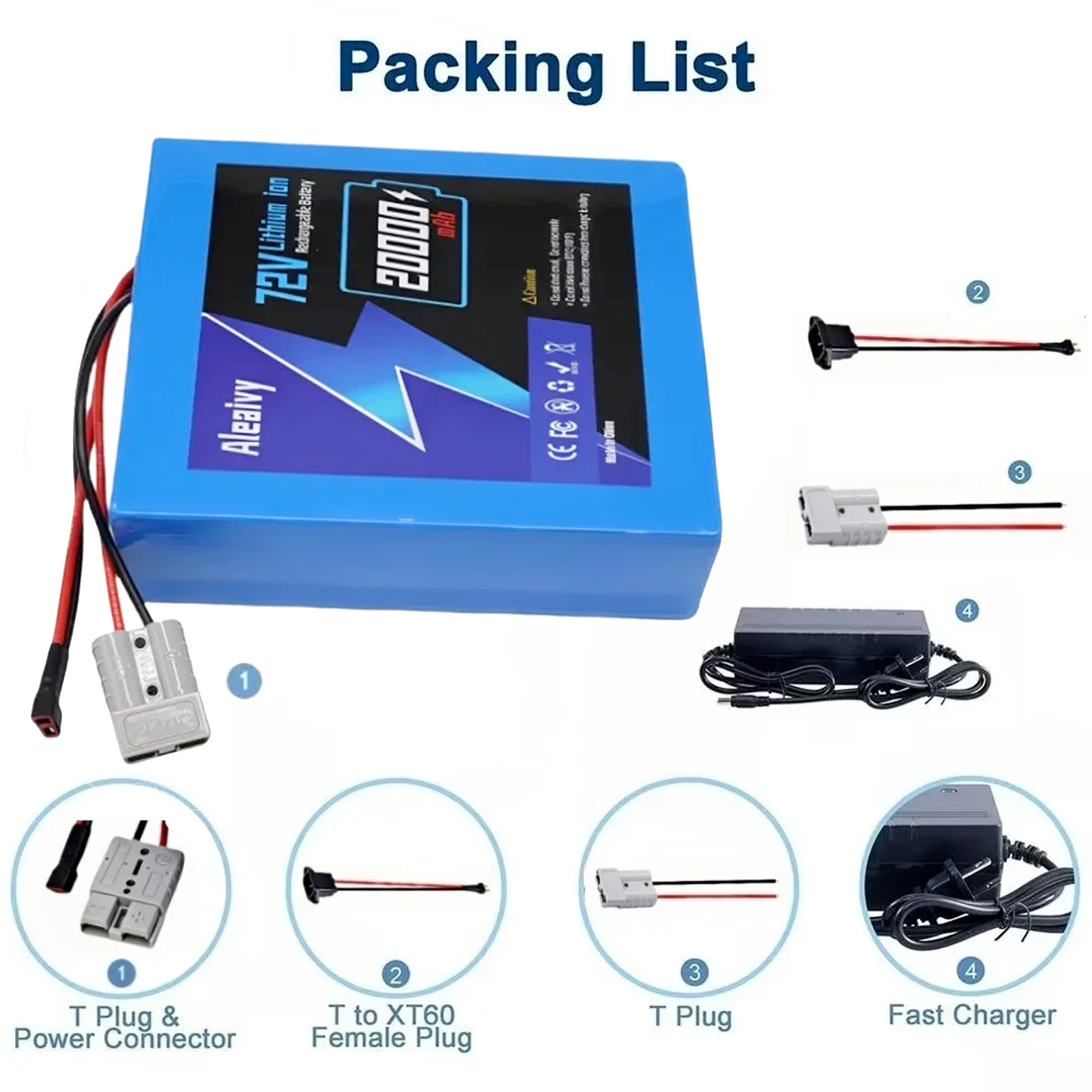 Aleaviy 72V 20Ah  Bike Lithium - 60V 30Ah Electric Scooter Battery recension och pris