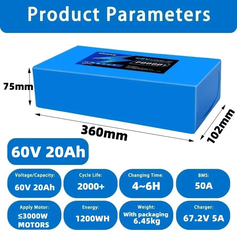 Aleaivy 60V 20AH 30AH 21700 Li - 60V 30Ah Electric Scooter Battery recension och pris